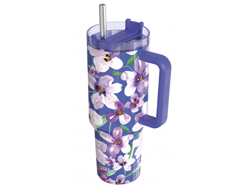 Nerezový termohrnček so slamkou Stream Flower Dusk 1200 ml