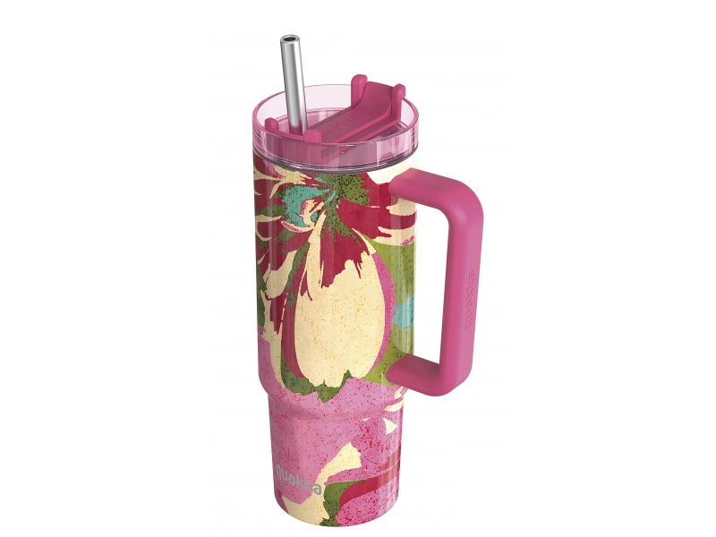 Nerezový termohrnček so slamkou Stream Pink Flambe 950 ml