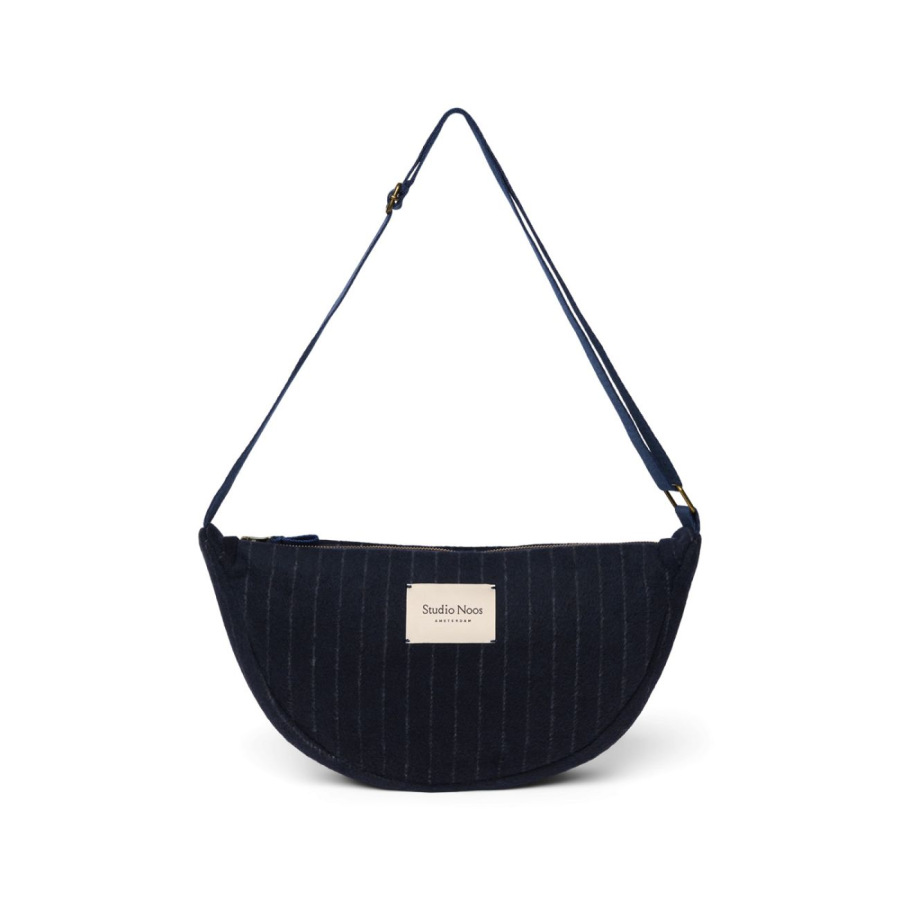 STUDIO NOOS - Flannel Chalkstripe Adult FANNY kabelka | Dark Blue