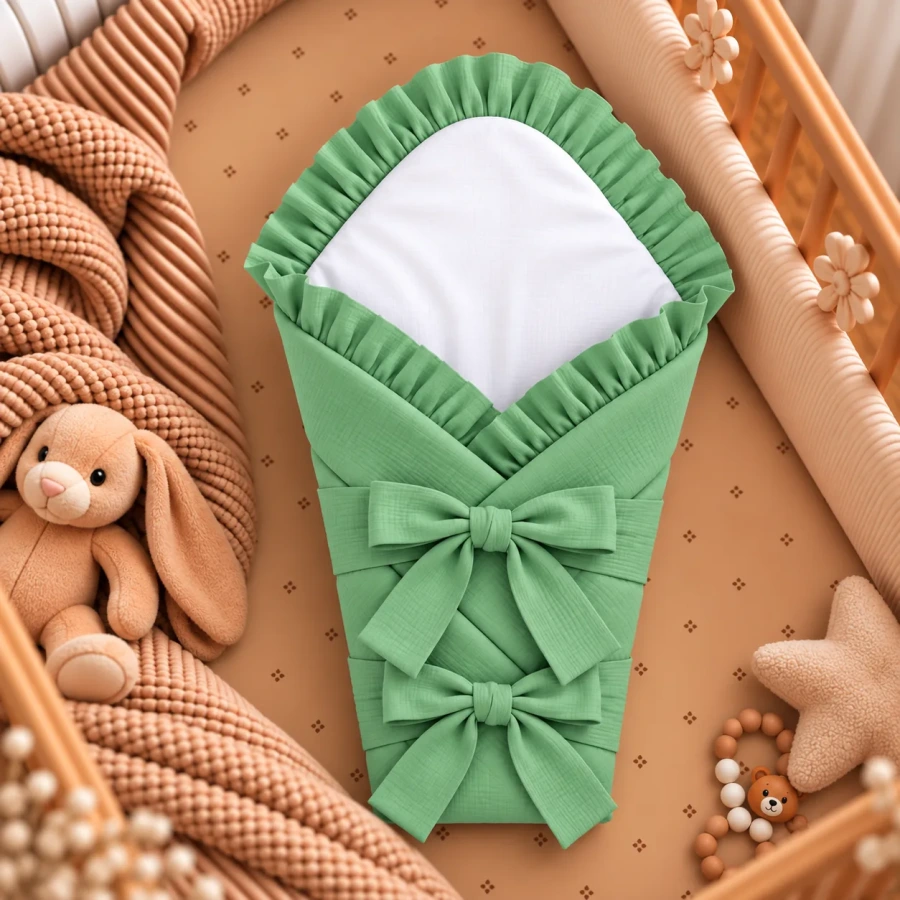 Zavinovačka pre bábätká Bavlna Classic -SAGE GREEN