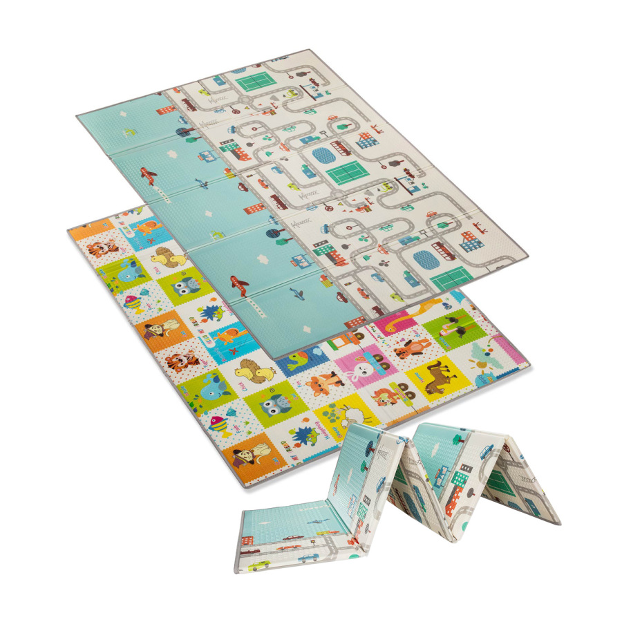 Multifunkční pěnová skládací podložka oboustranná 200x150, City