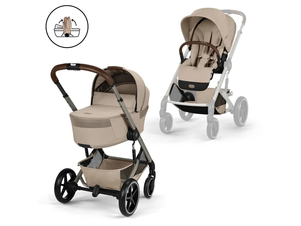 Cybex Balios S Lux 2026 s hlbokou skladacou vaničkou Almond Beige