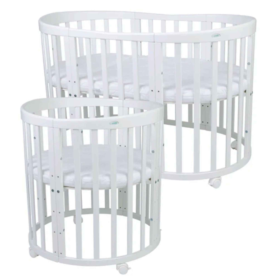 Rastúca postieľka 7v1 oval BIELA s matracom