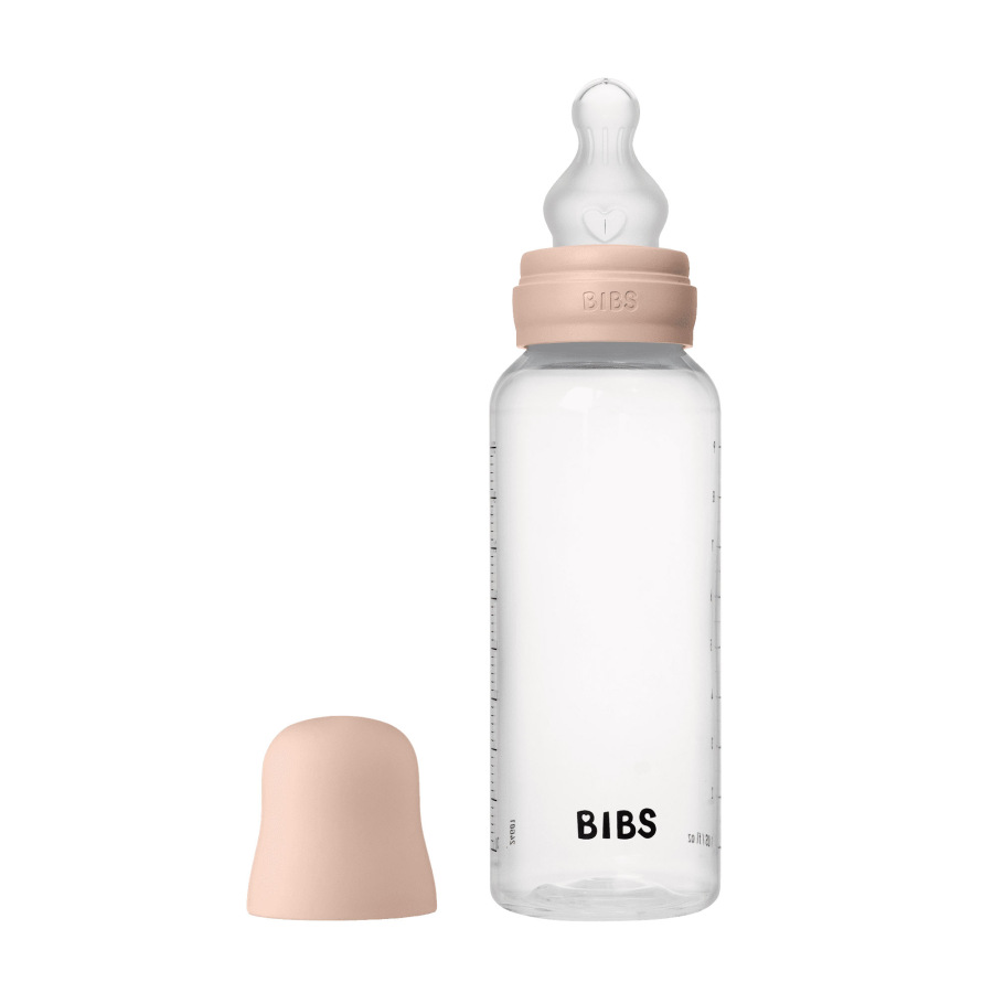 BIBS Antikoliková fľaša so silikónovým cumlíkom 270ml, Blush