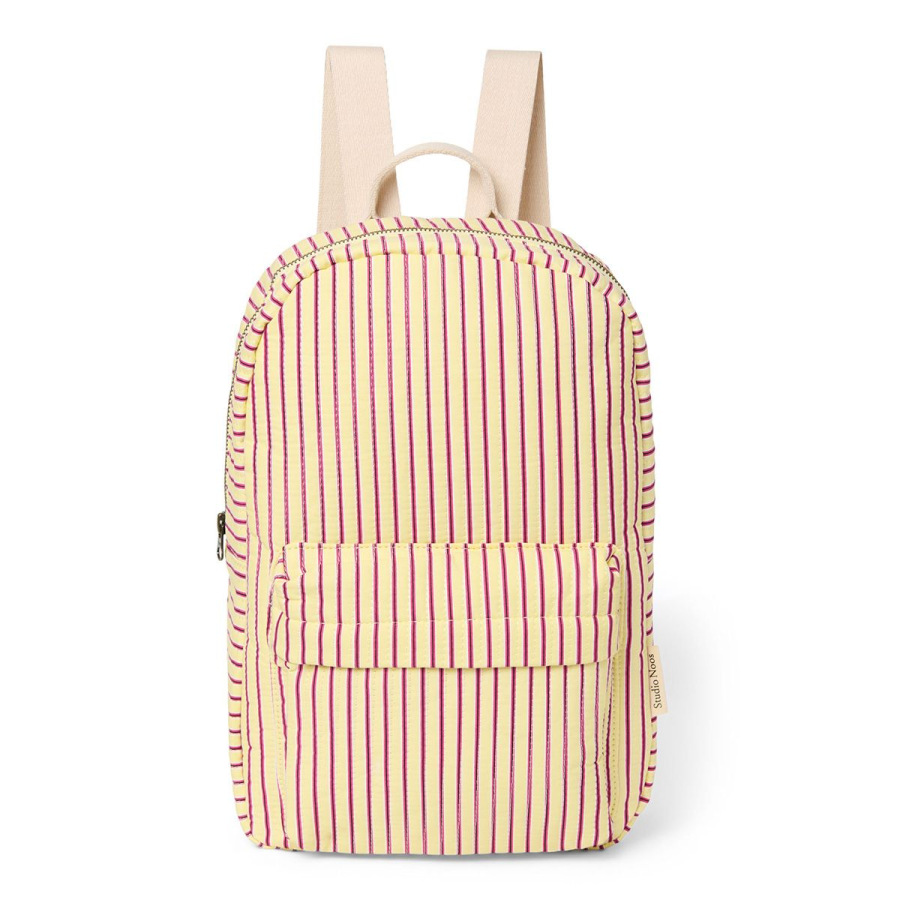 STUDIO NOOS - Poplin Midi BACKPACK - batůžek - přední kapsa | Butter Yellow Stripped