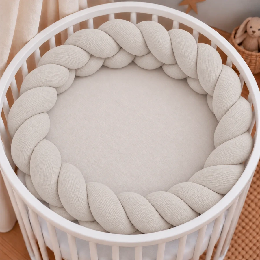 Pletenec do postieľky Mušelín - SAND BEIGE