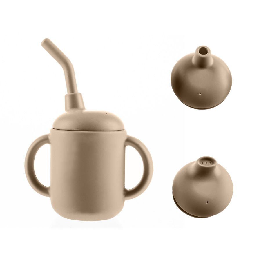 Silikónový pohárik 2v1, Sand Beige