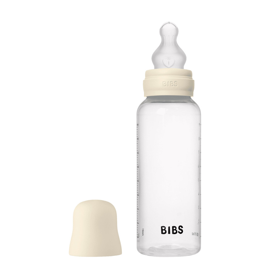 BIBS Antikoliková fľaša so silikónovým cumlíkom 270ml, Ivory
