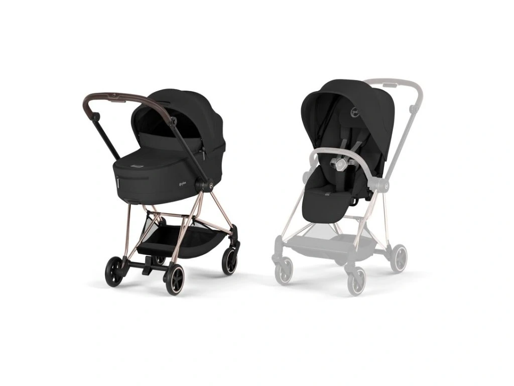 Cybex MIOS Comfort rám RoseGold skladacia vanička - Sepia Black