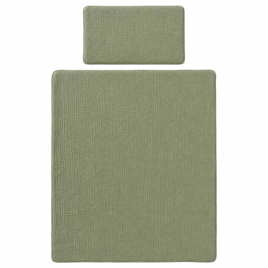 Mušelínové posteľné obliečky - MOSS GREEN