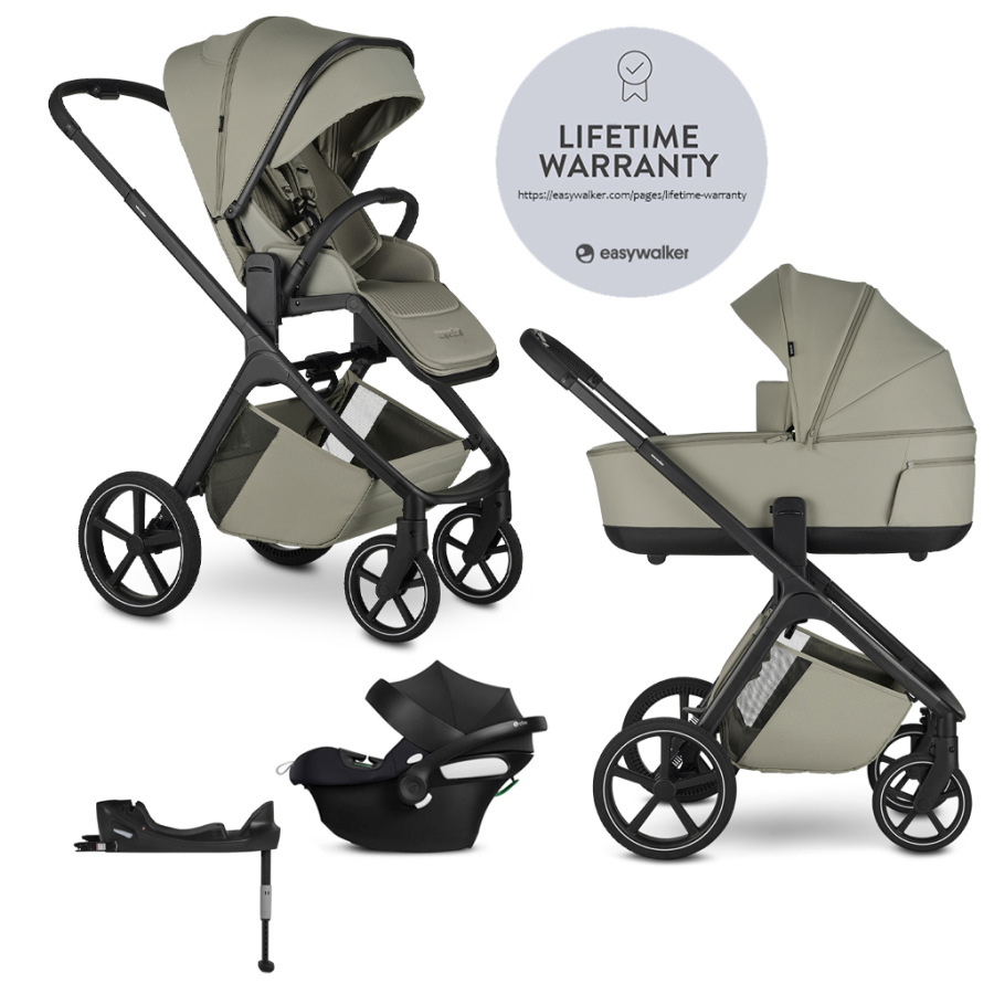 EASYWALKER Kočík kombinovaný Zoey Sage Green + CBX By CYBEX Aton B2 i-Size + základňa