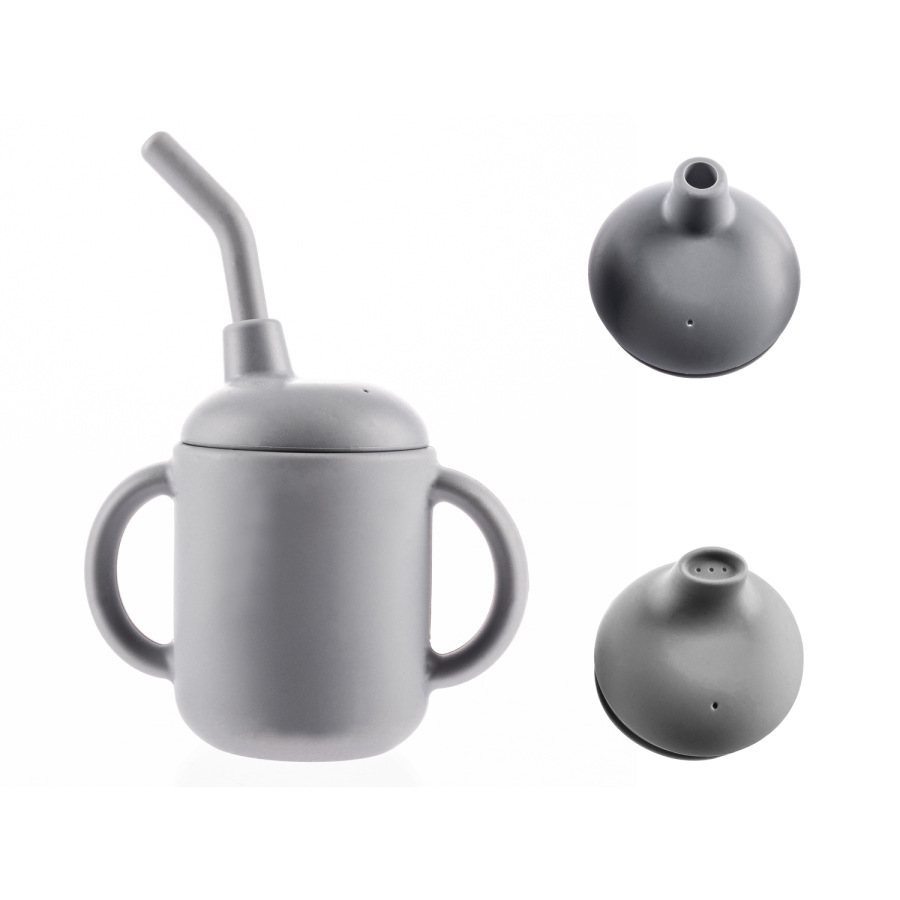 Silikónový pohárik 2v1, Dove Grey