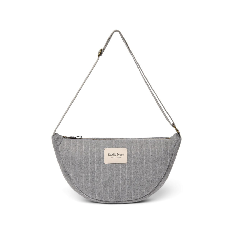 STUDIO NOOS - Flannel Chalkstripe Adult FANNY kabelka | Light Grey