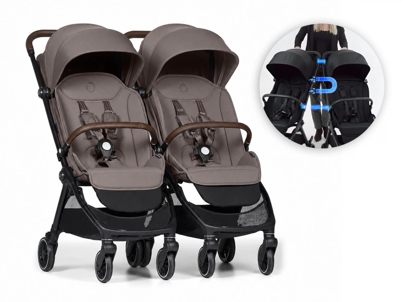 Connect Mini 2x kočík s madlom Taupe