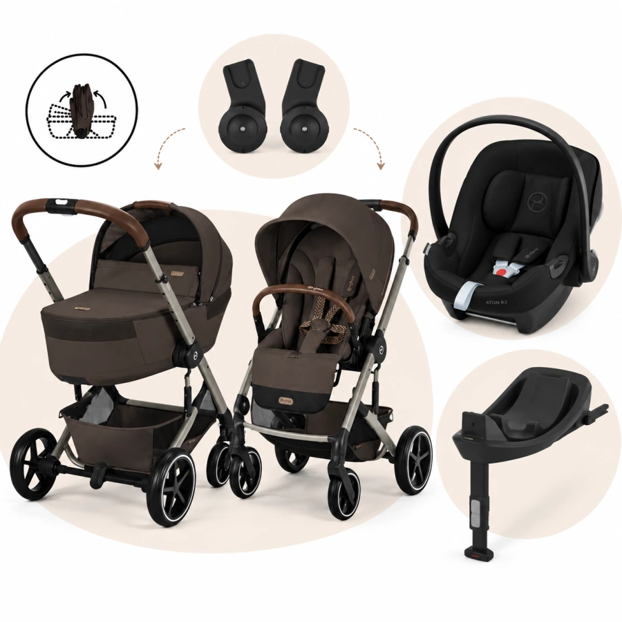 CYBEX Balios S Lux 2026 Set 4v1 Fold Cot – Chocholate Brown + Aton B2