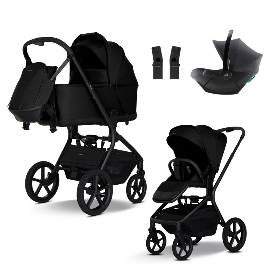 my junior® MAVI Pure Black + sedačka Romer Core + adaptéry