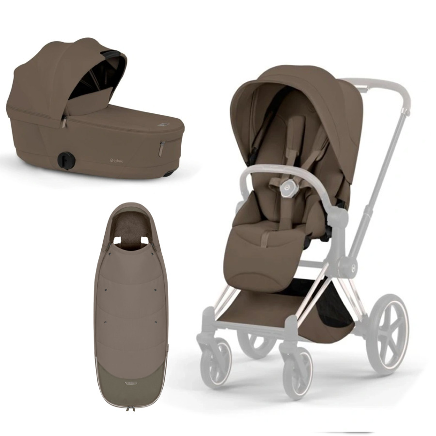 Set kočíka Cybex Priam Style + fusak platinum - Coconut Brown