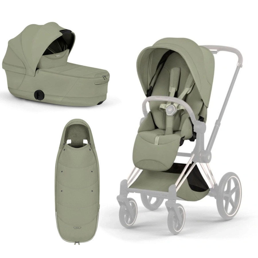 Set kočíka Cybex Priam Style + fusak platinum - Sage Green