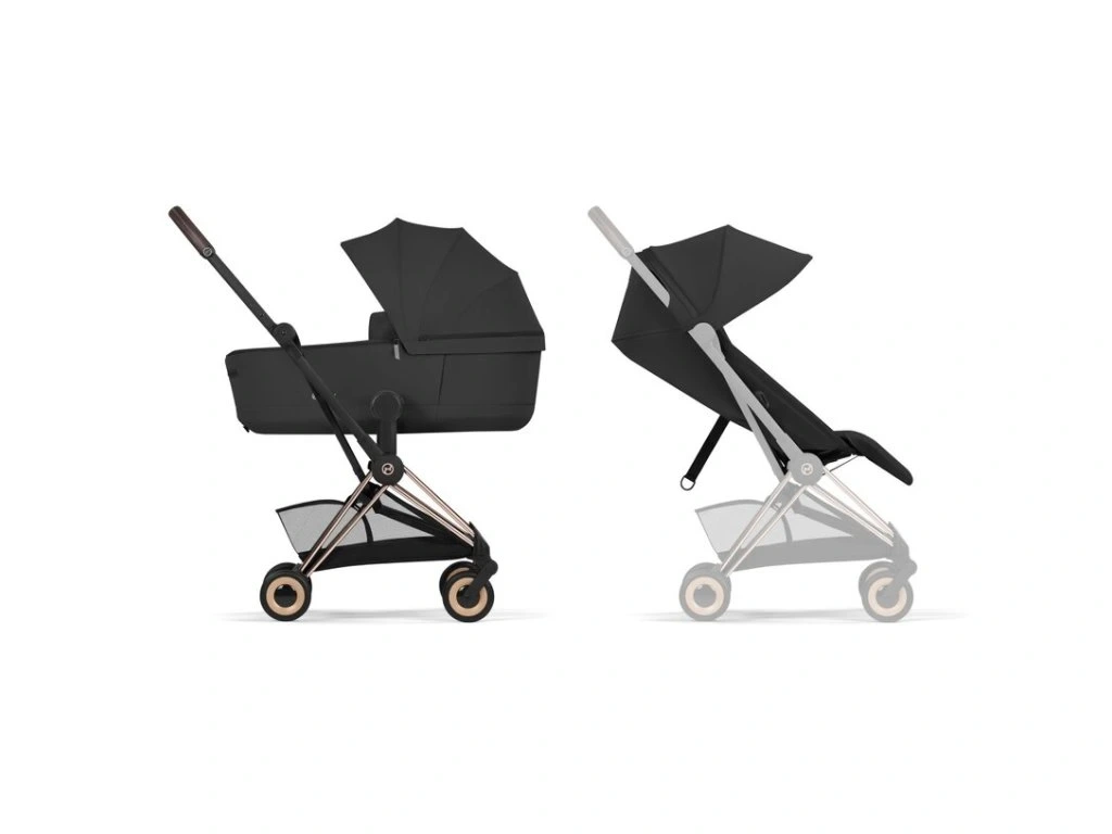 Cybex COYA Comfort frame RoseGoldvr. skladacia vanička - Sepia Black