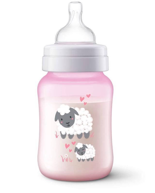 Philips AVENT Fľaša 260 ml Antikolik ružová ovečka