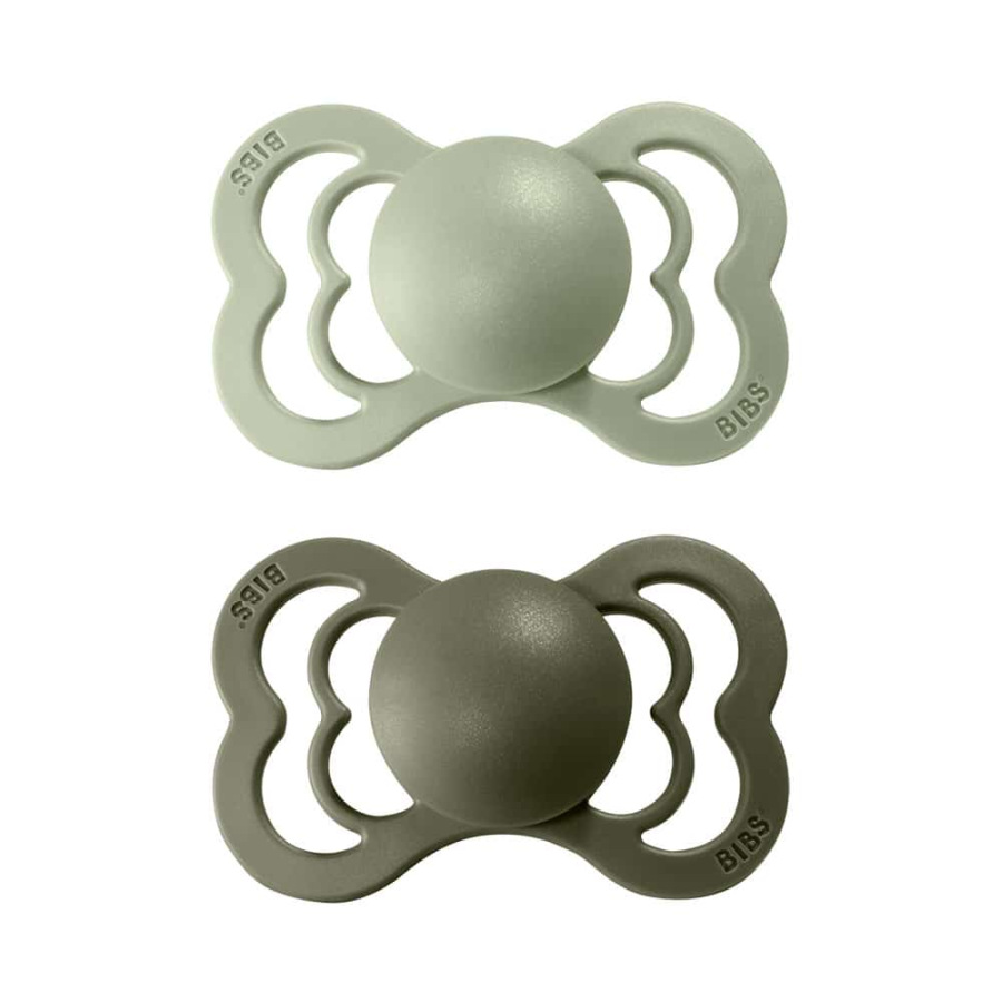 BIBS Supreme Sage/Hunter Green cumlík z prírodného kaučuku 2ks, veľkosť 1