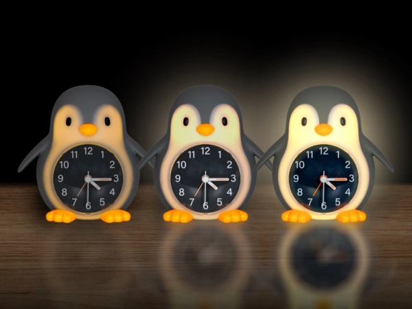 Nočné svetlo s budíkom Poppy Penguin 2