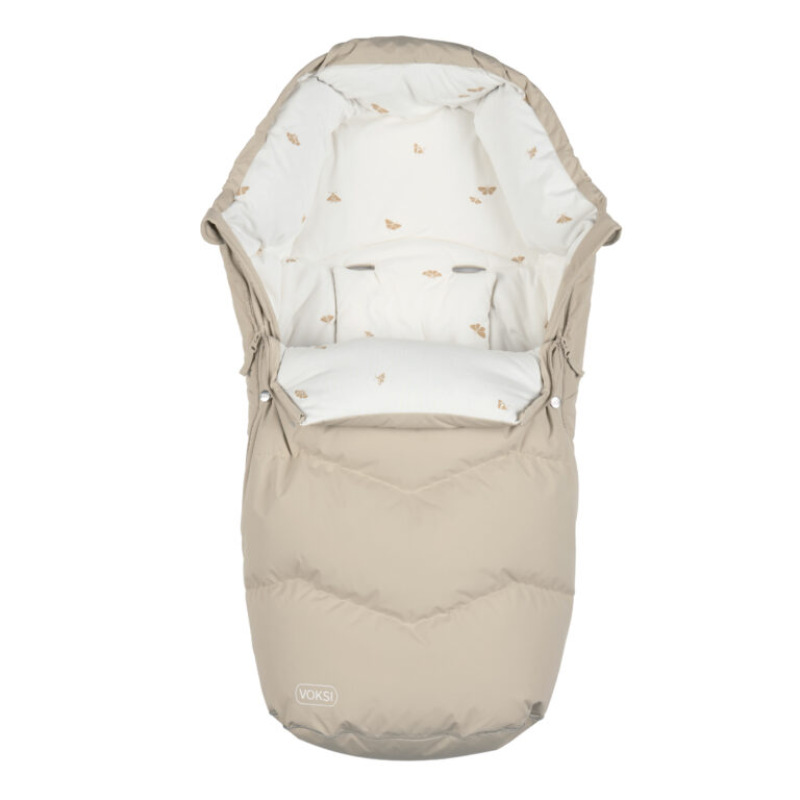 Teplý fusak Voksi Urban s perím a vlnou do kočíka, Seashell Sand Wings 2