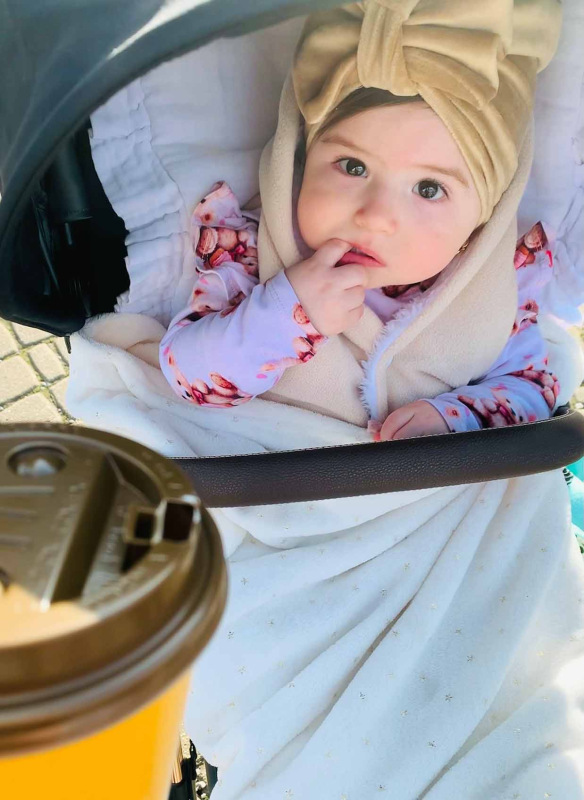 Detská čiapka / Turban s Mašľou, VELVET MOCCA 1