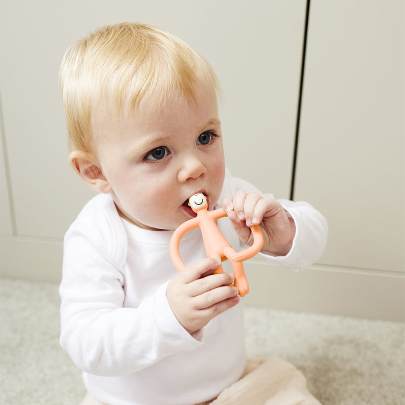 MATCHSTICK MONKEY Hryzátko a zubná kefka, Peach Salmon 3