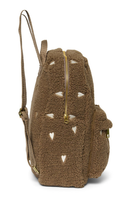STUDIO NOOS - Teddy Midi BACKPACK - batôžtek s predným vreckom | Brown Hearts 1