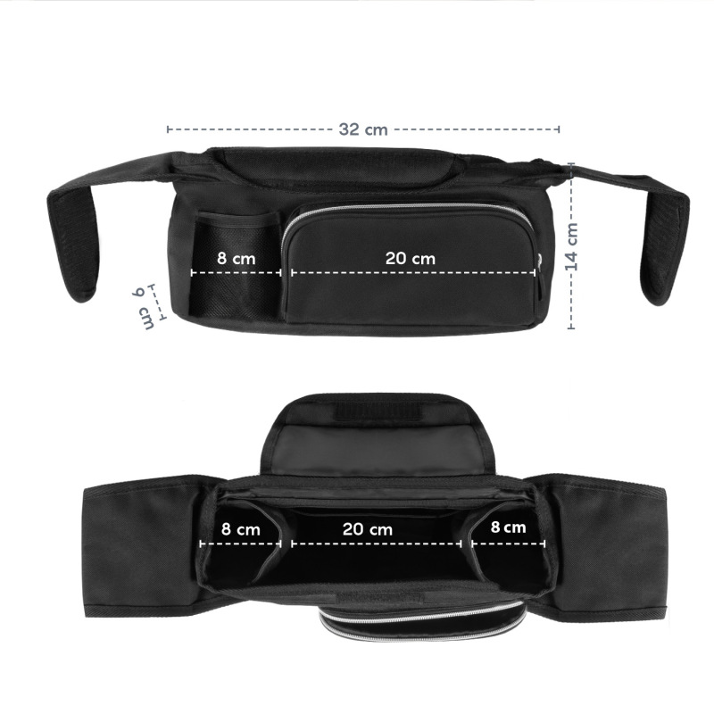 Organizér na kočík Deluxe, Black 3