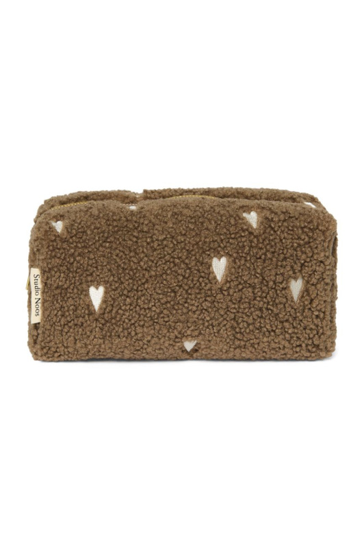 STUDIO NOOS - Teddy Hearts POUCH - kabelka | Brown Hearts