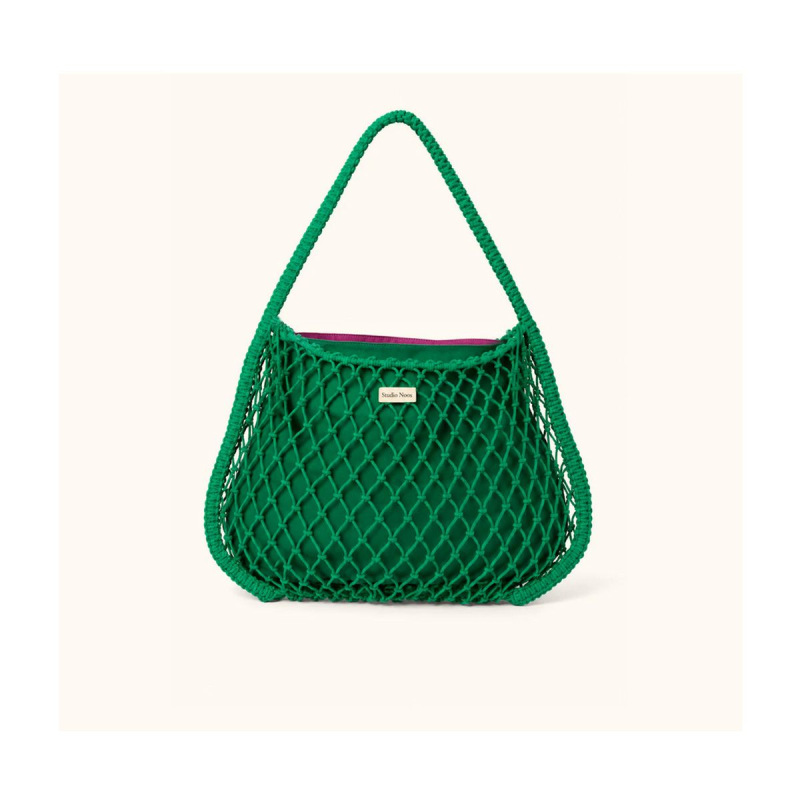 STUDIO NOOS - MACRAME MOM BAG | síťka Green síťka & vnitřní taška Purple Green 1
