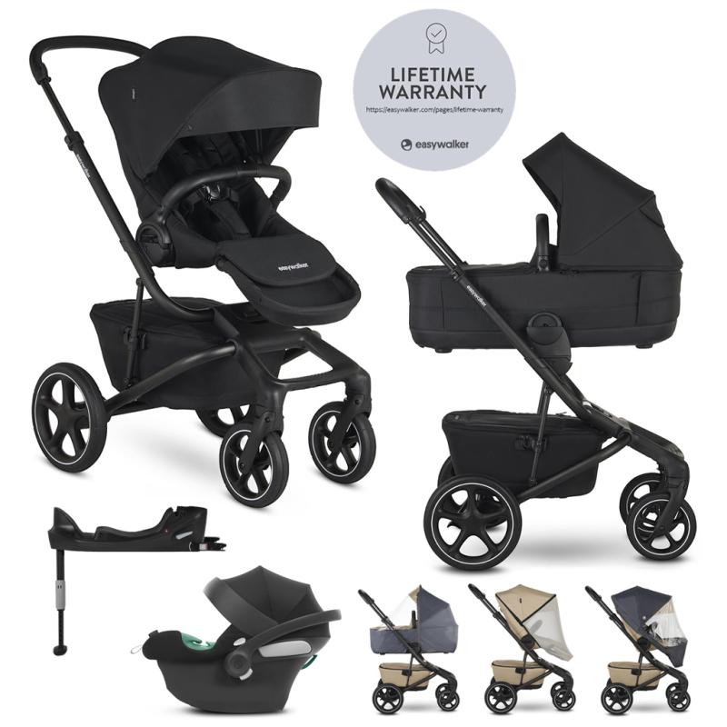 EASYWALKER Kočík kombinovaný Jimmey 2v1 Pepper Black LITE RWS + CYBEX Aton B2 i-Size + základňa