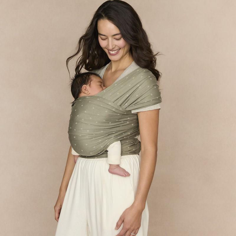 ERGOBABY | ŠÁTEK/Aura Sustainably Sourced KNIT Baby Wrap - Olive Diamonds 2