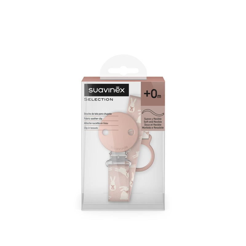 SUAVINEX | KLIP na cumlík so stuhou WONDERLAND NEW - ružový králik 3