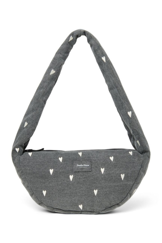 STUDIO NOOS - Denim Mini Cross Body Bag | Grey Hearts