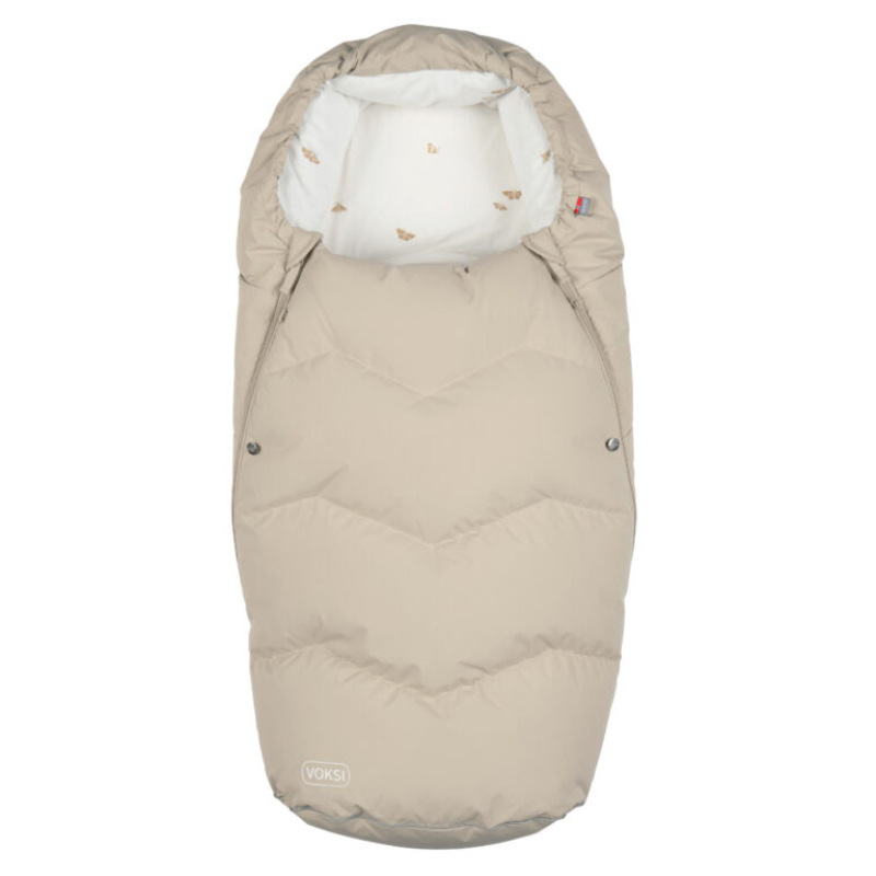 Teplý fusak Voksi Urban s perím a vlnou do kočíka, Seashell Sand Wings