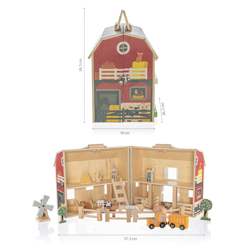 Dřevěná přenosná aktivity farma 3