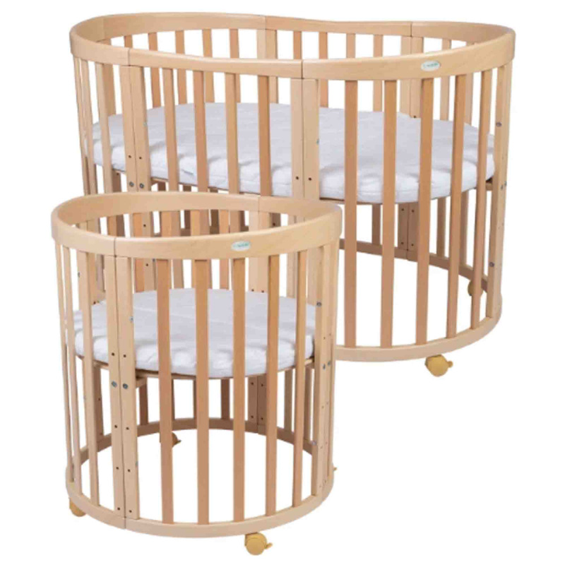 Rastúca postieľka 7v1 oval BIELA s matracom