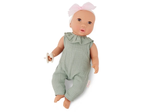 Bábika 35 cm v overale s čelenkou 2