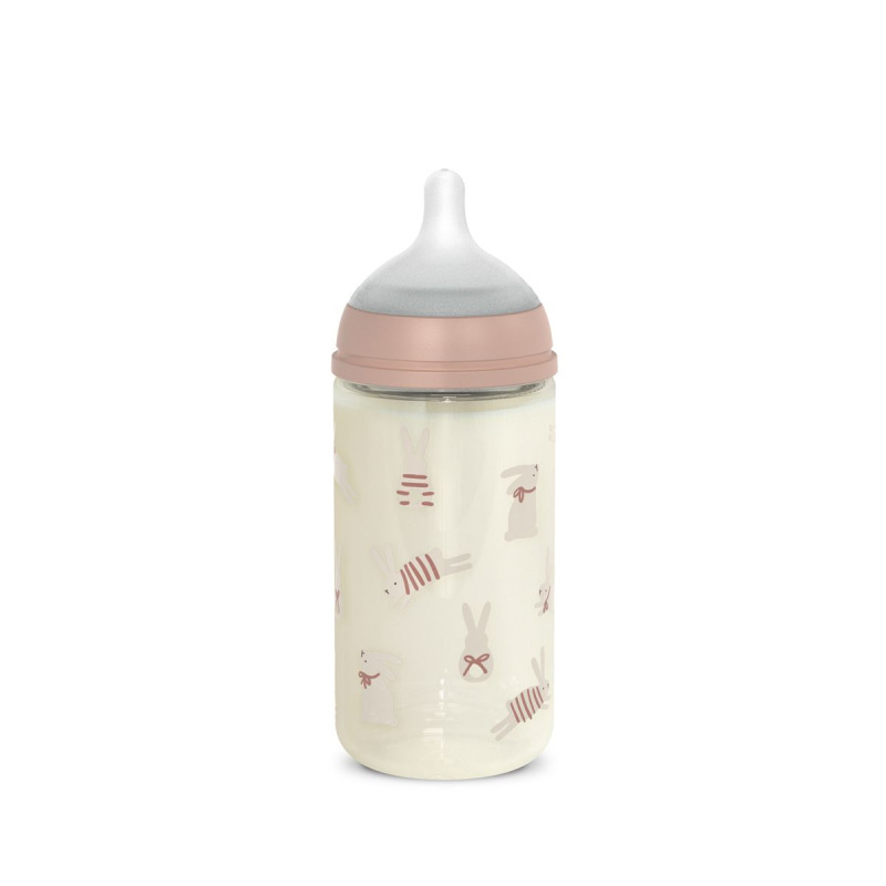 SUAVINEX | Fľaša sklo WONDERLAND NEW 240 ml fyziologická SX PRO +3 MF - ružový králik 3
