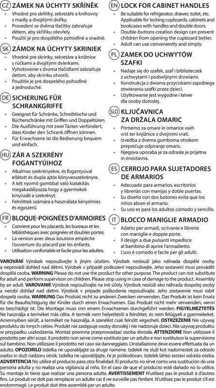 Zámok na úchyty skriniek 2ks, white 7