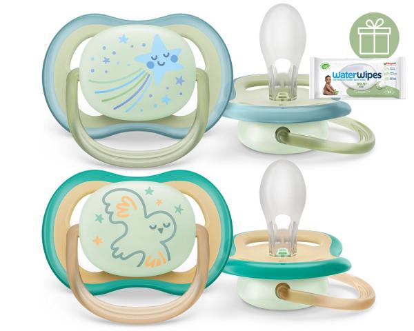 Philips AVENT Cumlík Ultra air nočný 0-6m chlapec 2ks+WW Soapberry 60ks