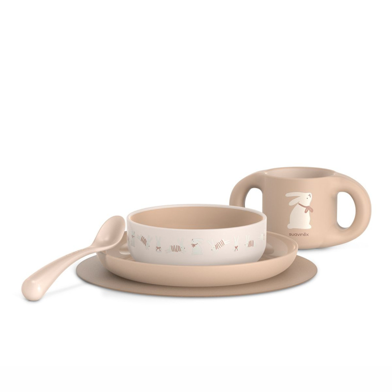SUAVINEX | Jedálenský set WONDERLAND NEW +6 m - KRÉMOVÝ