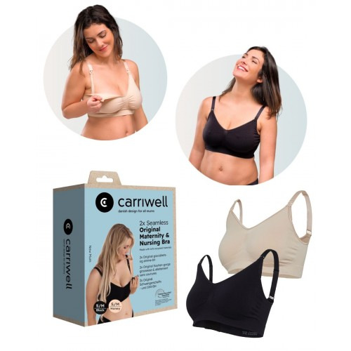 CARRIWELL 2x Original podprsenka na dojčenie Black/Honey