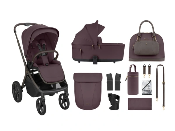 KikkaBoo Kočík 2v1 Goya Platinum MERLOT 5