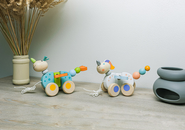 Dřevěná tahací hračka, Unicorn 7