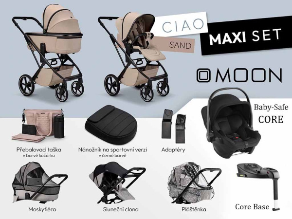 Kočík od narodenia Moon CIAO MAXI set - Sand