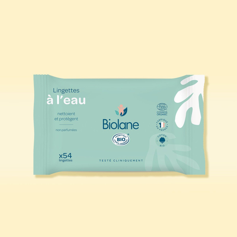 BIOLANE Certifikované organické utierky s vodou 54 kusov